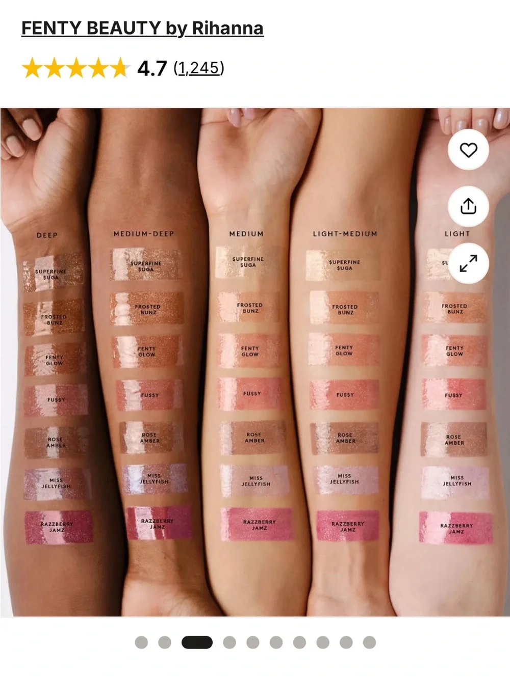 Fenty Beauty Gloss Bomb Lip Gloss in Frosted Bunz Sparkling Amber Gold